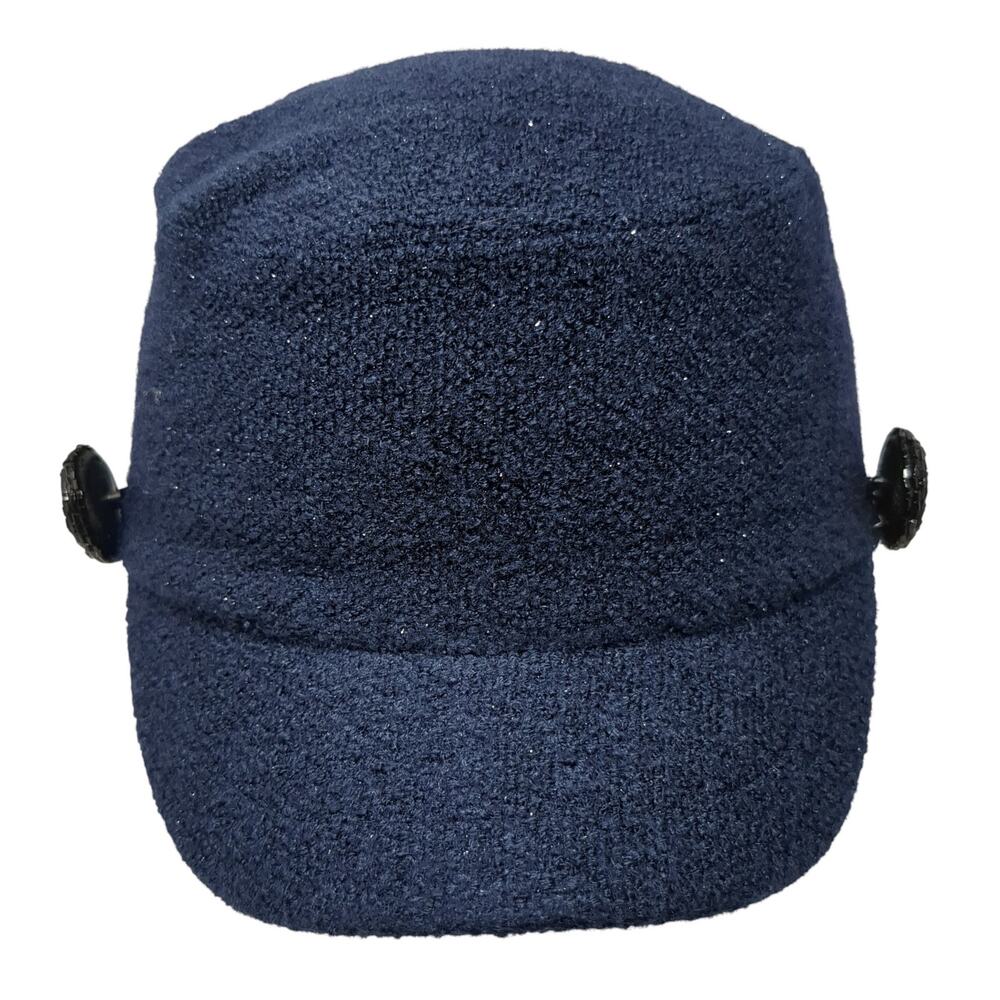 August Cadet Army Cap Blue One Size Stretchable Outdoor Lined Floral Blank